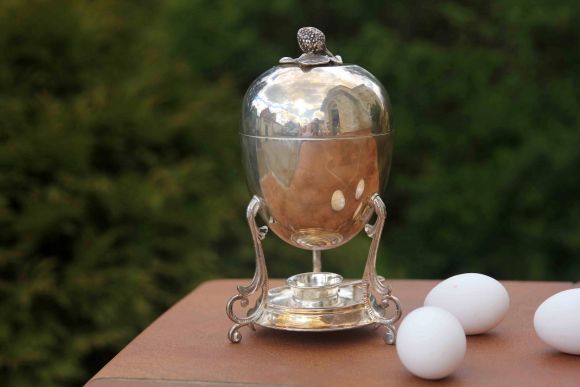 Коллекционная английская яйцеварка. Посеребрение