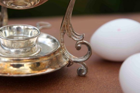 Коллекционная английская яйцеварка. Посеребрение