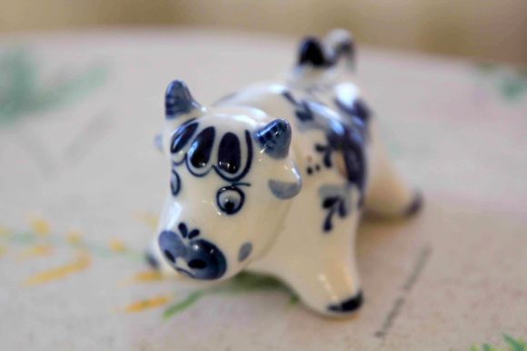 Винтажные фарфоровые бычки Гжель 