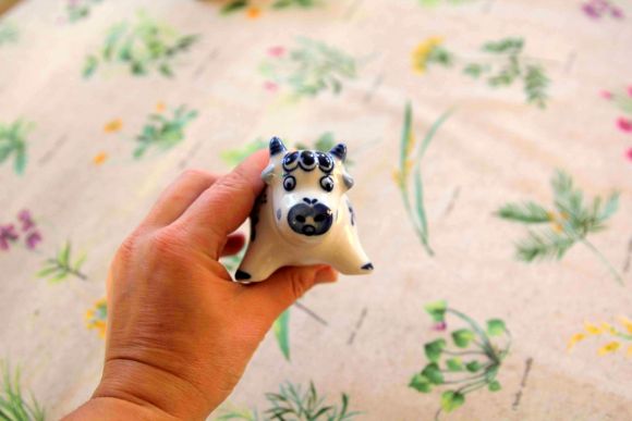 Винтажные фарфоровые бычки Гжель 