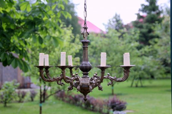 Бронзовая винтажная люстра