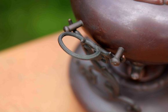 Медная старинная бульотка. Патина. Рабочее состояние