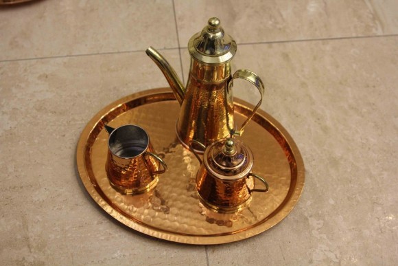 Кофейный набор из меди и латуни. Супер состояние. Овальный поднос. Бельгия