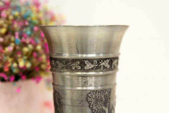 Винтажный кубок-бокал для пива из олова "Охота". Германия