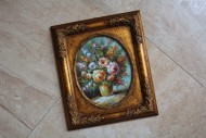 Антикварный натюрморт с цветами в раме. Европа. Начало 20 века