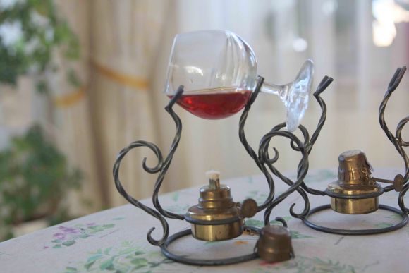 Антикварный коньячный набор с горелкой. начало 20 в.