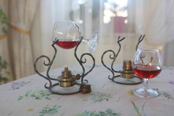 Антикварный коньячный набор с горелкой. начало 20 в.