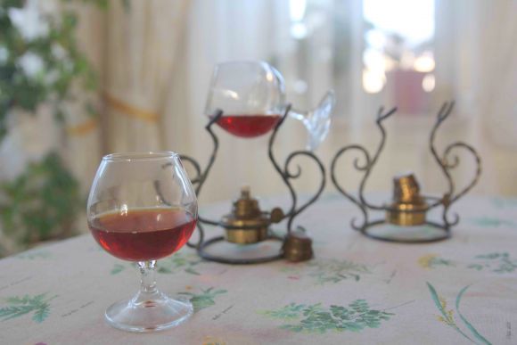 Антикварный коньячный набор с горелкой. начало 20 в.