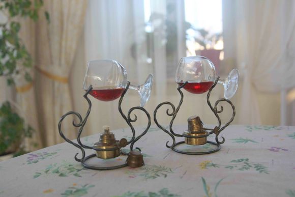 Антикварный коньячный набор с горелкой. начало 20 в.