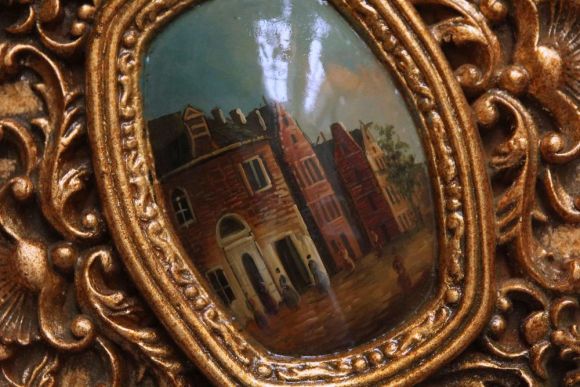 Завораживающая атикварная  рельефная картина .Европа. Начало 20 века