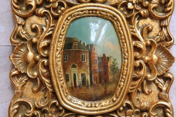 Завораживающая атикварная  рельефная картина .Европа. Начало 20 века