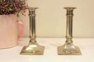 Пара  лаконичных  посеребренных подсвечников. Европа. Середина 20в.