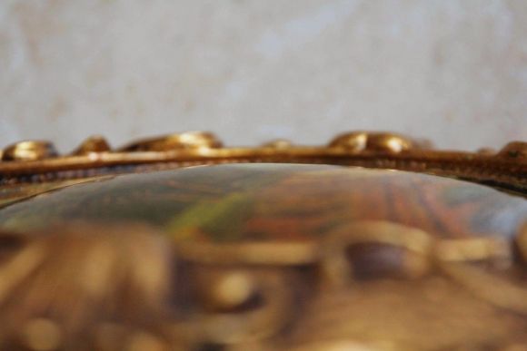 Антикварная пейзажная живопись на дереве. Европа. Начало 20 века