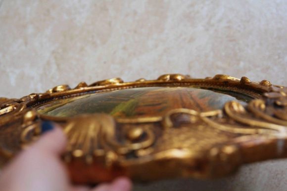 Антикварная пейзажная живопись на дереве. Европа. Начало 20 века