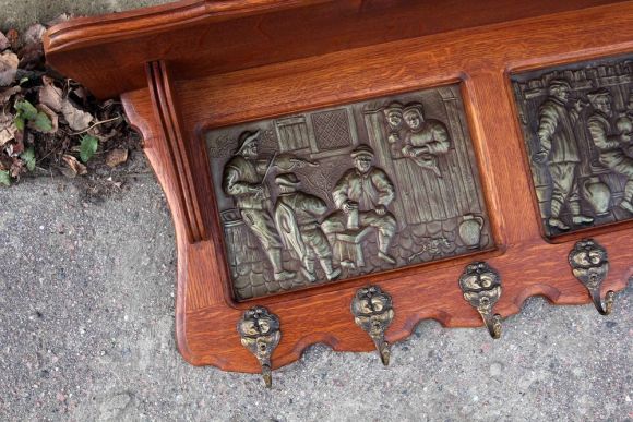 Винтажная деревянная настенная полка