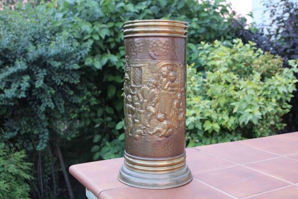 Голландская зонтница из меди и латуни. Натуральная патина