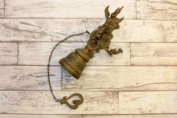 Латунный колокольчик для прихожей в патине