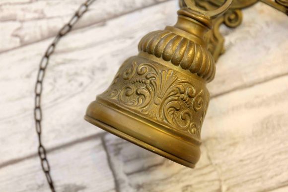 Латунный колокольчик для прихожей в патине