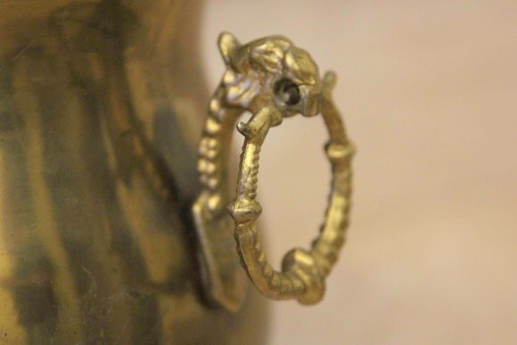 Винтажное кашпо с кольцами с ручками