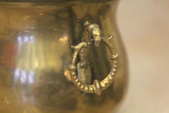 Винтажное кашпо с кольцами с ручками