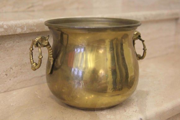 Винтажное кашпо с кольцами с ручками