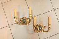 Пара антикварных бра на две свечи
