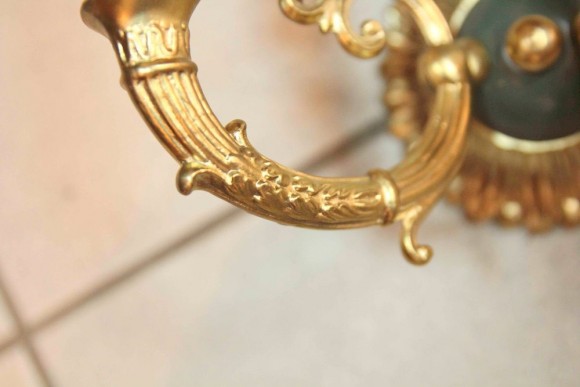 Пара антикварных бра на две свечи