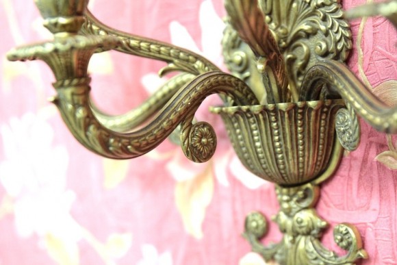 Огромное музейное бра на 5 свечей. Латунь 