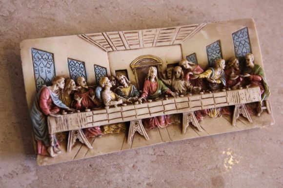 Антикварное панно "Тайная Вечеря".Италия. Начало 20 века