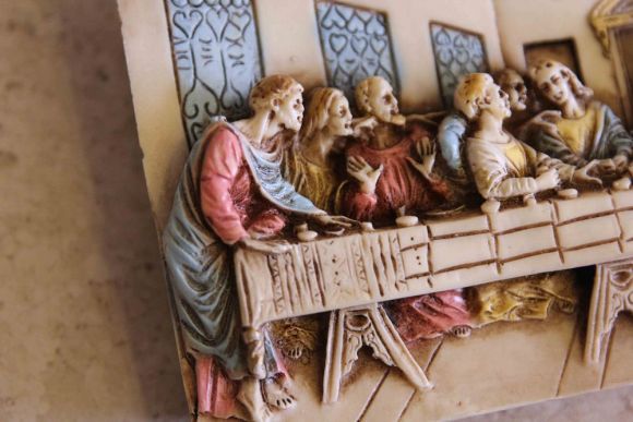 Антикварное панно "Тайная Вечеря".Италия. Начало 20 века