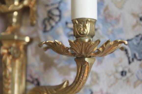 Антикварные большие бра на 2 свечи