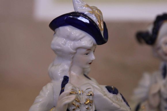 Галатная  пара "Кавалер" и "Дама" ручная работа. Европа. Начало 20 века