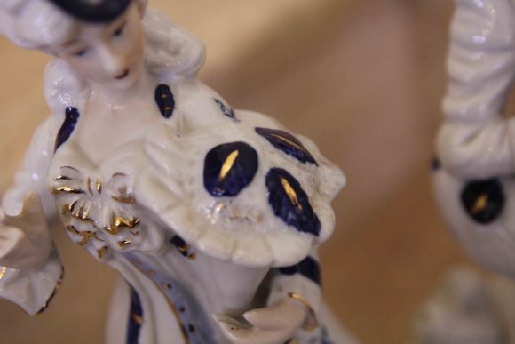 Галатная  пара "Кавалер" и "Дама" ручная работа. Европа. Начало 20 века