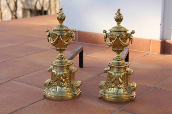 Таганы - подставки для дров в камин. Латунь. Антиквариат