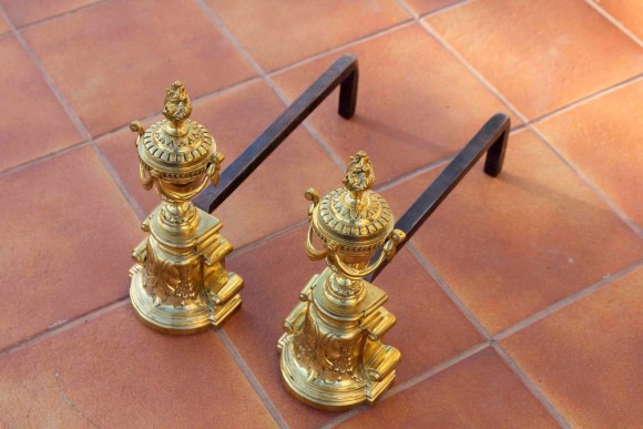 Таганы - подставки для дров в камин. Латунь. Антиквариат