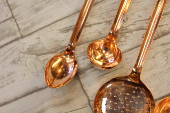 Медный набор кухонной утвари 