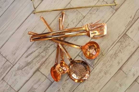 Медный набор кухонной утвари 