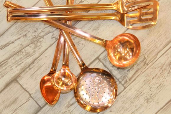 Медный набор кухонной утвари 