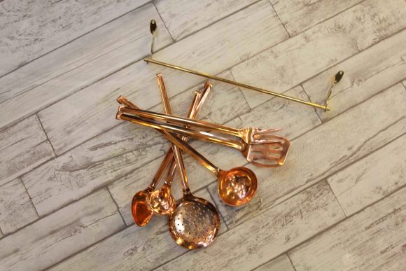 Медный набор кухонной утвари 