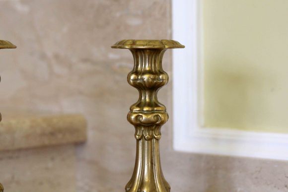 Пара очень красивых антикварных подсвечников в стиле Барокко. 19 в.