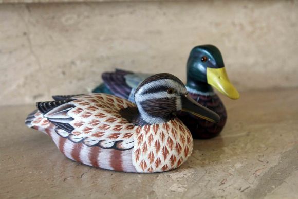 Винтажные уточки, ручной росписи Европа. Середина 20 века.