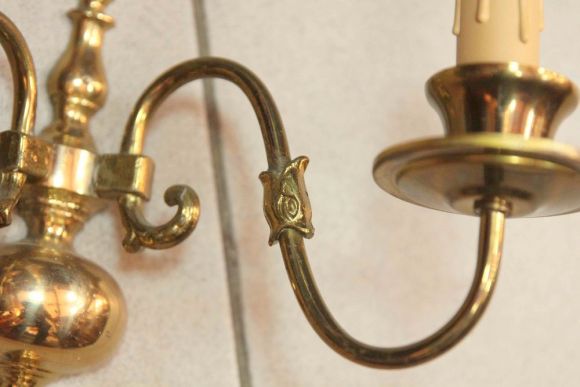 Антикварное бра из латуни отполированное