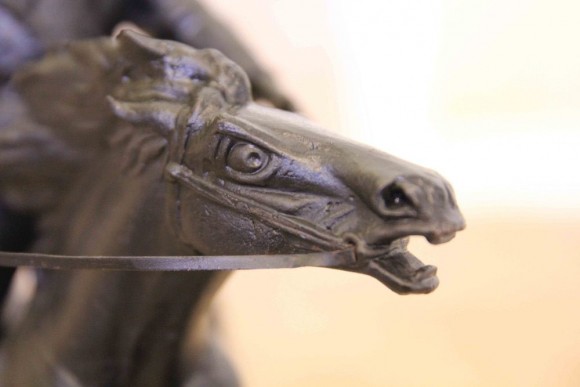 Антикварная чугунная конная скульптура. Европа. Начало 20 века