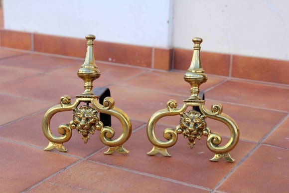 Превосходные таганы со львами в стиле VERSACI (подставка в камин)