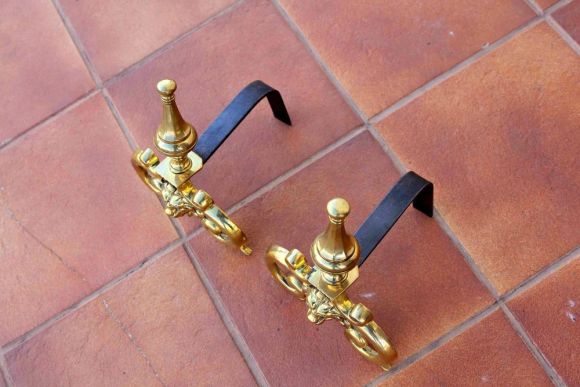 Превосходные таганы со львами в стиле VERSACI (подставка в камин)