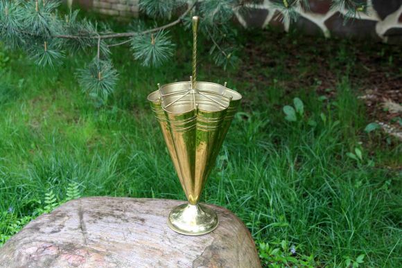 Редкая старинная зонтница. Идеальное состояние. Латунь