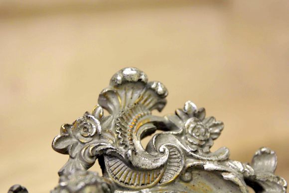 Винтажная рамка для фото с ПУТТИ В серебренной патине