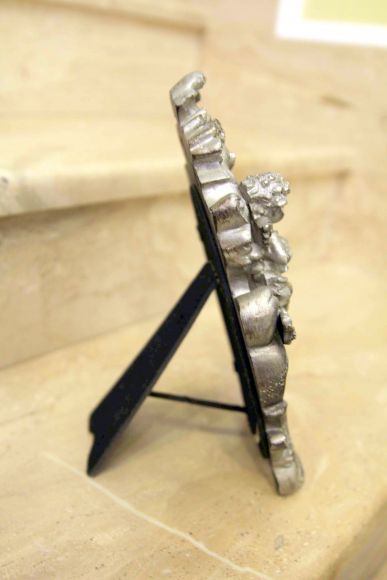 Винтажная рамка для фото с ПУТТИ В серебренной патине