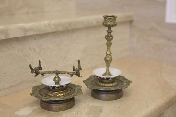 Винтажный набор - фарфор и бронза