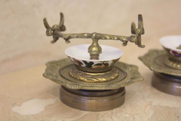 Винтажный набор - фарфор и бронза